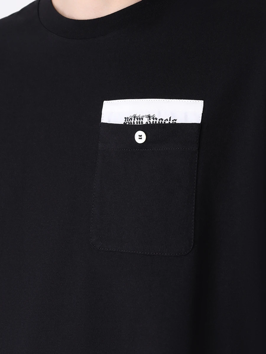 Футболка хлопковая PALM ANGELS PMAA088E23JER001 1003 Черный  Фото 5