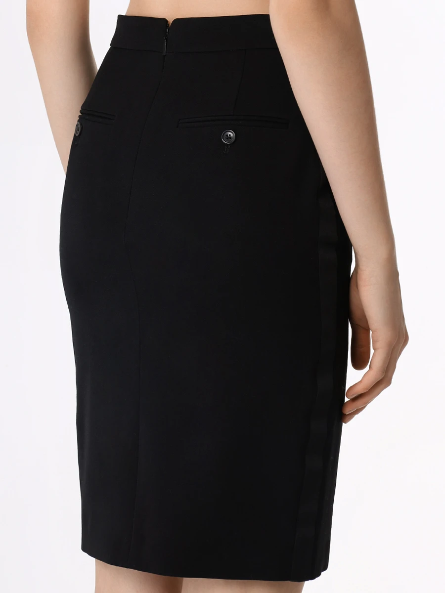 

Юбка-карандаш льняная, Черный, 766854Y7E63 1000