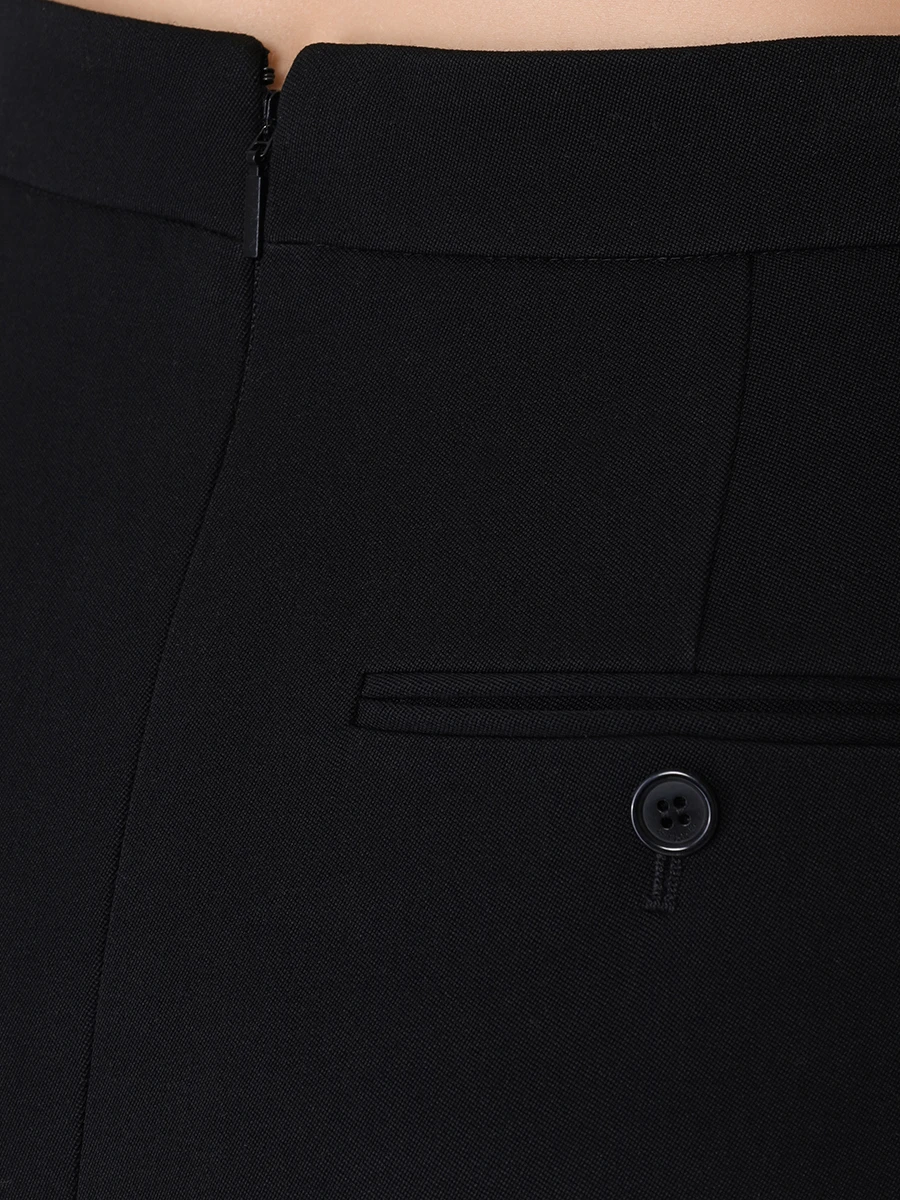 Юбка-карандаш льняная SAINT LAURENT 766854Y7E63 1000 Черный  Фото 5
