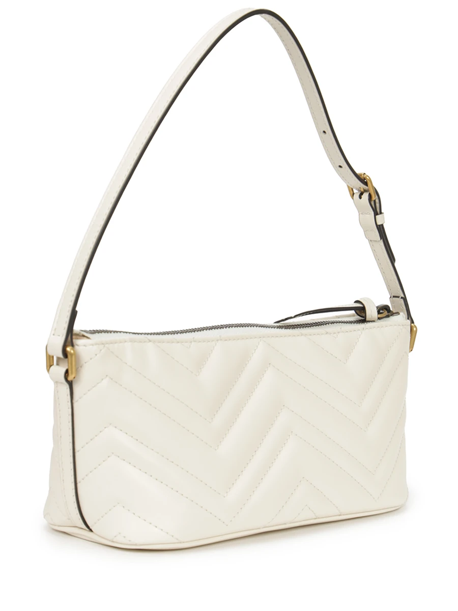 Сумка кожаная GG Marmont GUCCI 739166AABZB 9022 Кремовый  Фото 3