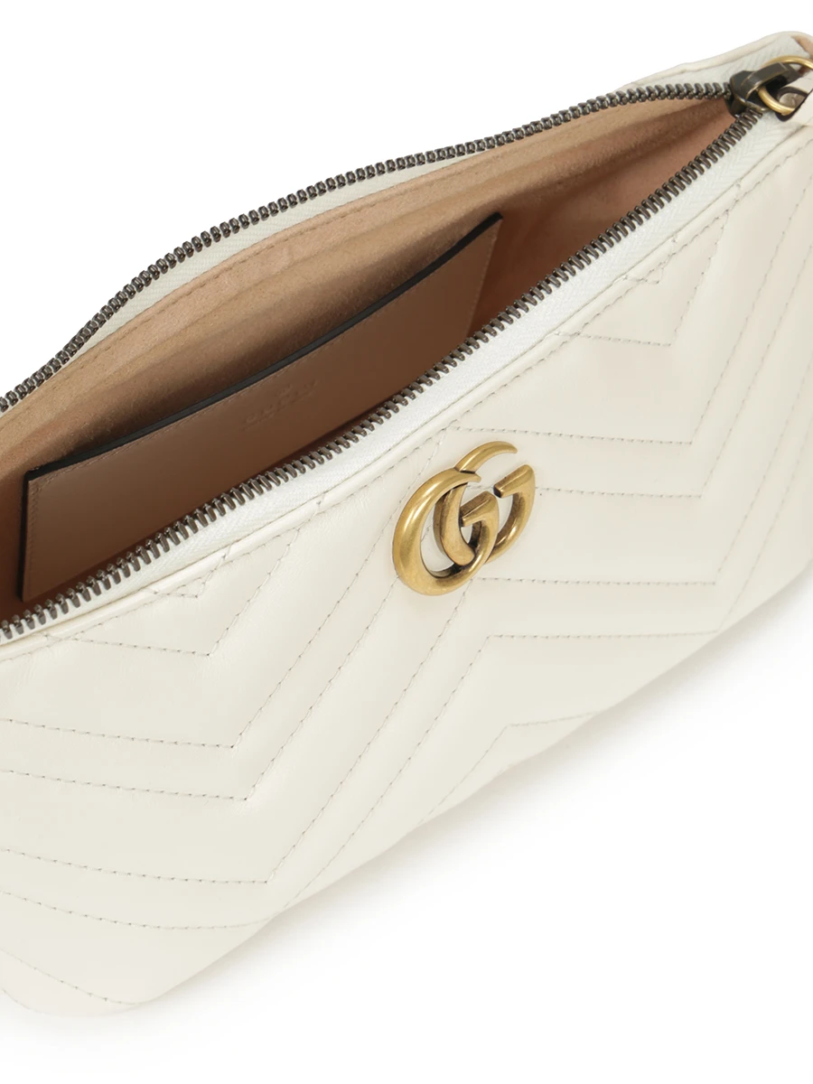 Сумка кожаная GG Marmont GUCCI 739166AABZB 9022 Кремовый  Фото 4