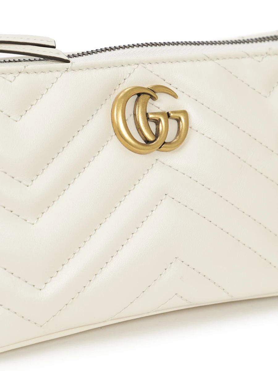 Сумка кожаная GG Marmont GUCCI 739166AABZB 9022 Кремовый  Фото 5