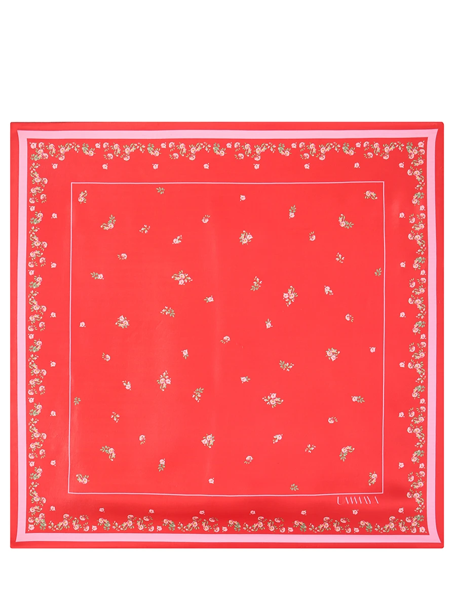 Платок шелковый UMMAYA Натуральный шелк, размер Один размер, цвет красный - фото 1