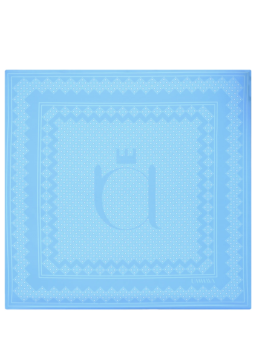 Платок с принтом UMMAYA Искусственный шелк, размер Один размер, цвет голубой