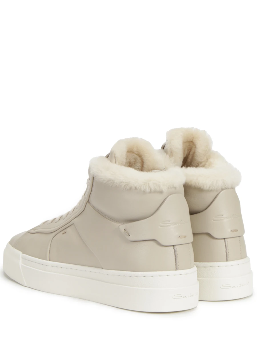 Кеды кожаные на меху SANTONI WBGT60943PNNPAIYE32 Бежевый  Фото 4