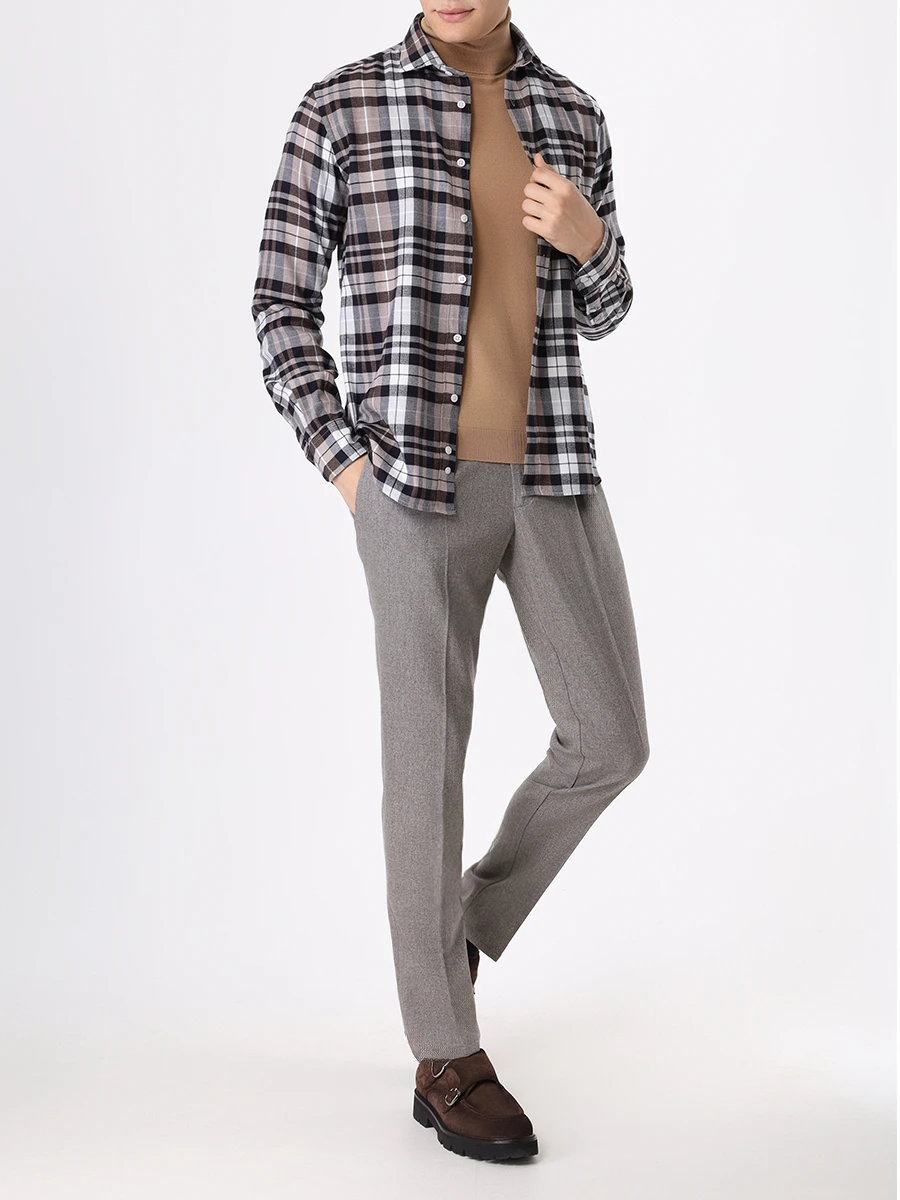 Рубашка Slim Fit хлопковая FRADI CF680CWCN683966 Клетка  Фото 2