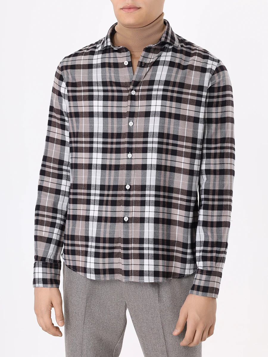 Рубашка Slim Fit хлопковая FRADI CF680CWCN683966 Клетка  Фото 4