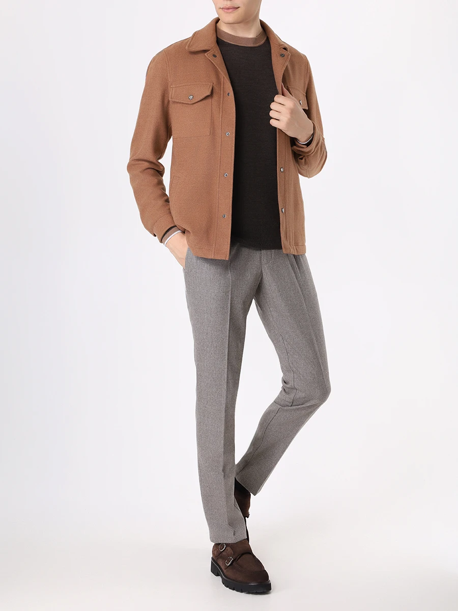 Брюки шерстяные FRADI SF.JOGGER2WN615633 Бежевый  Фото 2