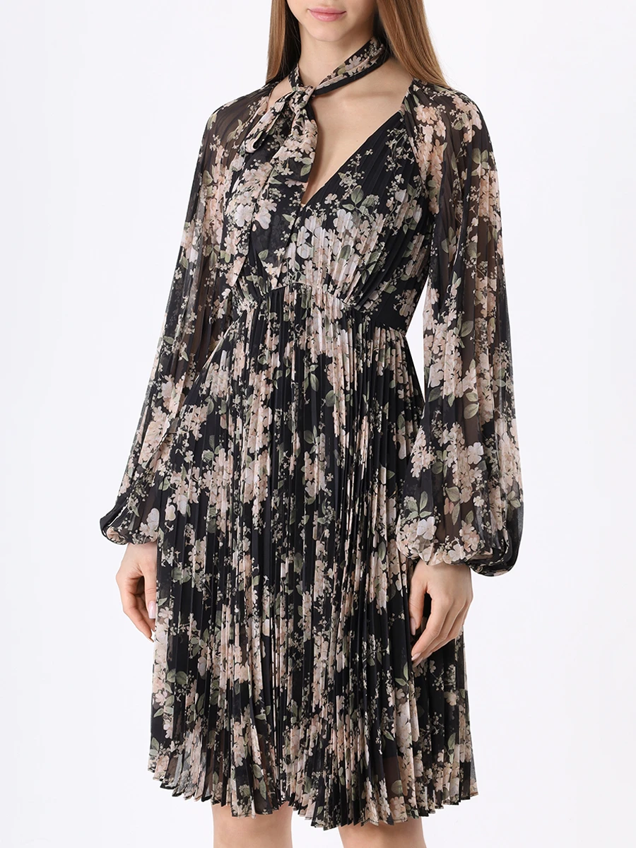 Платье плиссированное ZIMMERMANN 7886DRF23 BLIVF, размер 40, цвет черный - фото 4