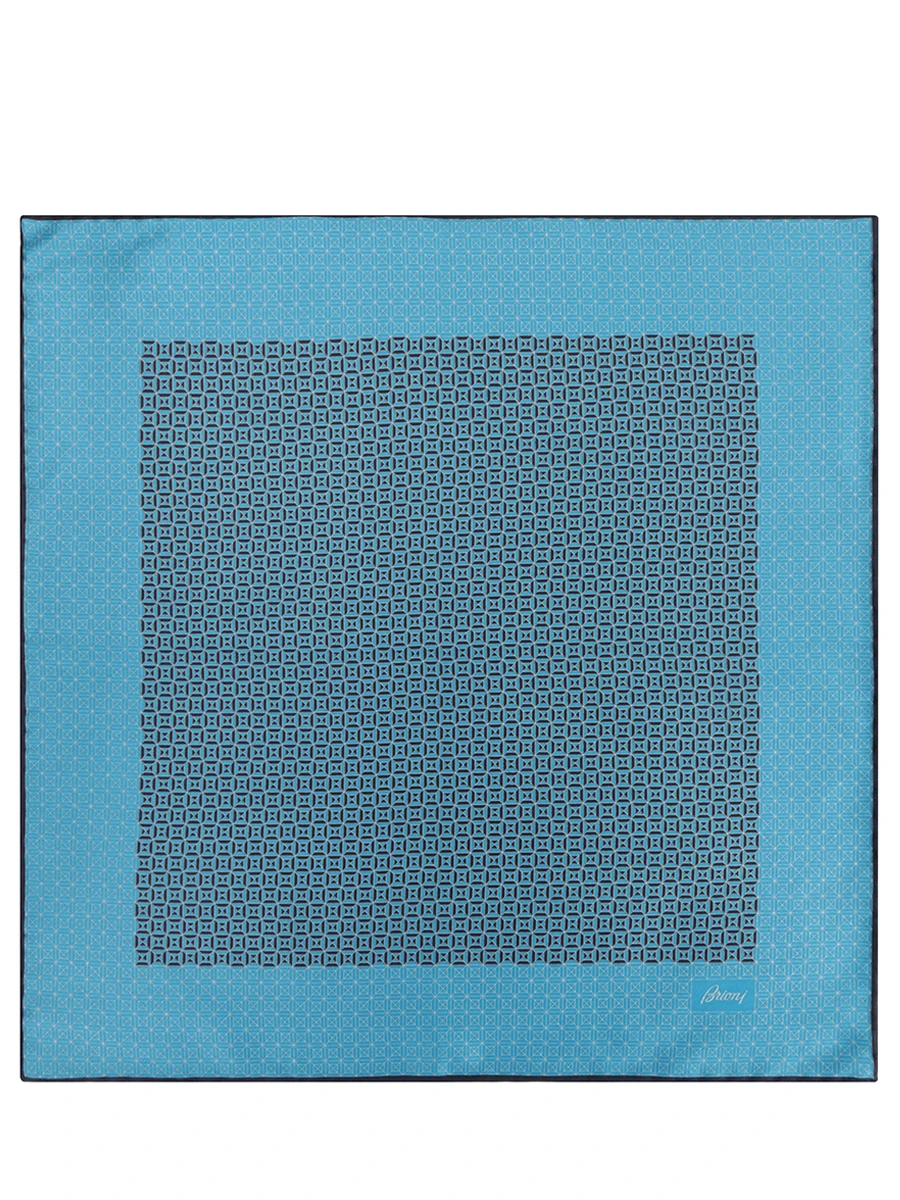 Платок шелковый BRIONI 07050/07020/07070 Синий Принт, размер Один размер, цвет голубой
