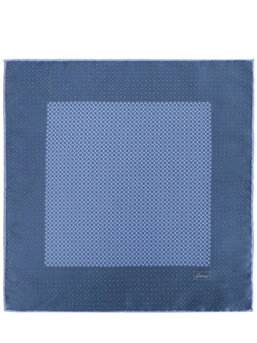 Платок шелковый BRIONI 02203340 Синий узор, размер Один размер, цвет голубой