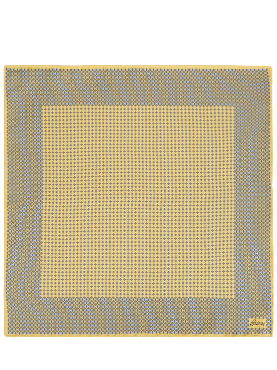 Платок шелковый BRIONI 0710000445 Желтый,Синий, размер Один размер, цвет принт