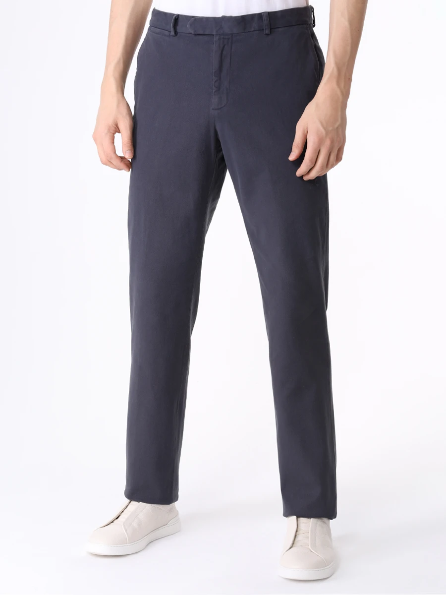 Брюки хлопковые MALO URP044 TAU87 E3354 Темно Серый  Фото 4