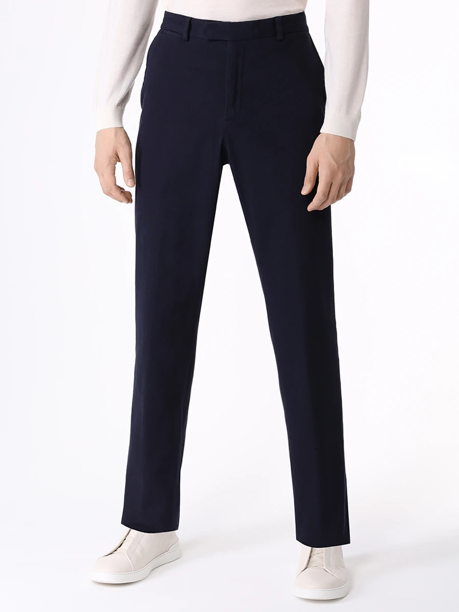 Брюки хлопковые MALO URP044 TAU87 E11 Темно Синий  Фото 4