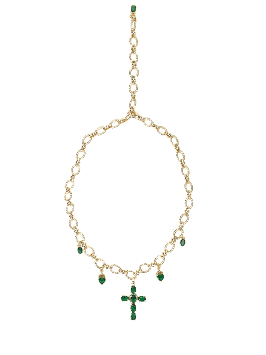 

Колье с обсидианом, Зеленый, 2355 Cross green
