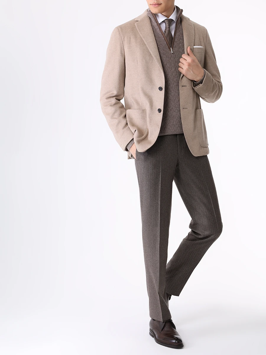 Джемпер шерстяной BERTOLO LUXURY MENSWEAR 200101/002310 0054 Коричневый  Фото 2