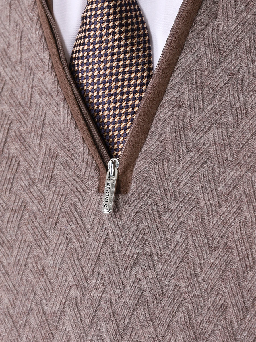 Джемпер шерстяной BERTOLO LUXURY MENSWEAR 200101/002310 0054 Коричневый  Фото 5