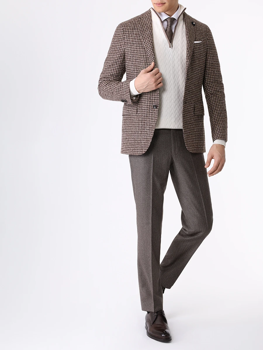 Джемпер шерстяной BERTOLO LUXURY MENSWEAR 200101/002310 0030 Кремовый  Фото 2