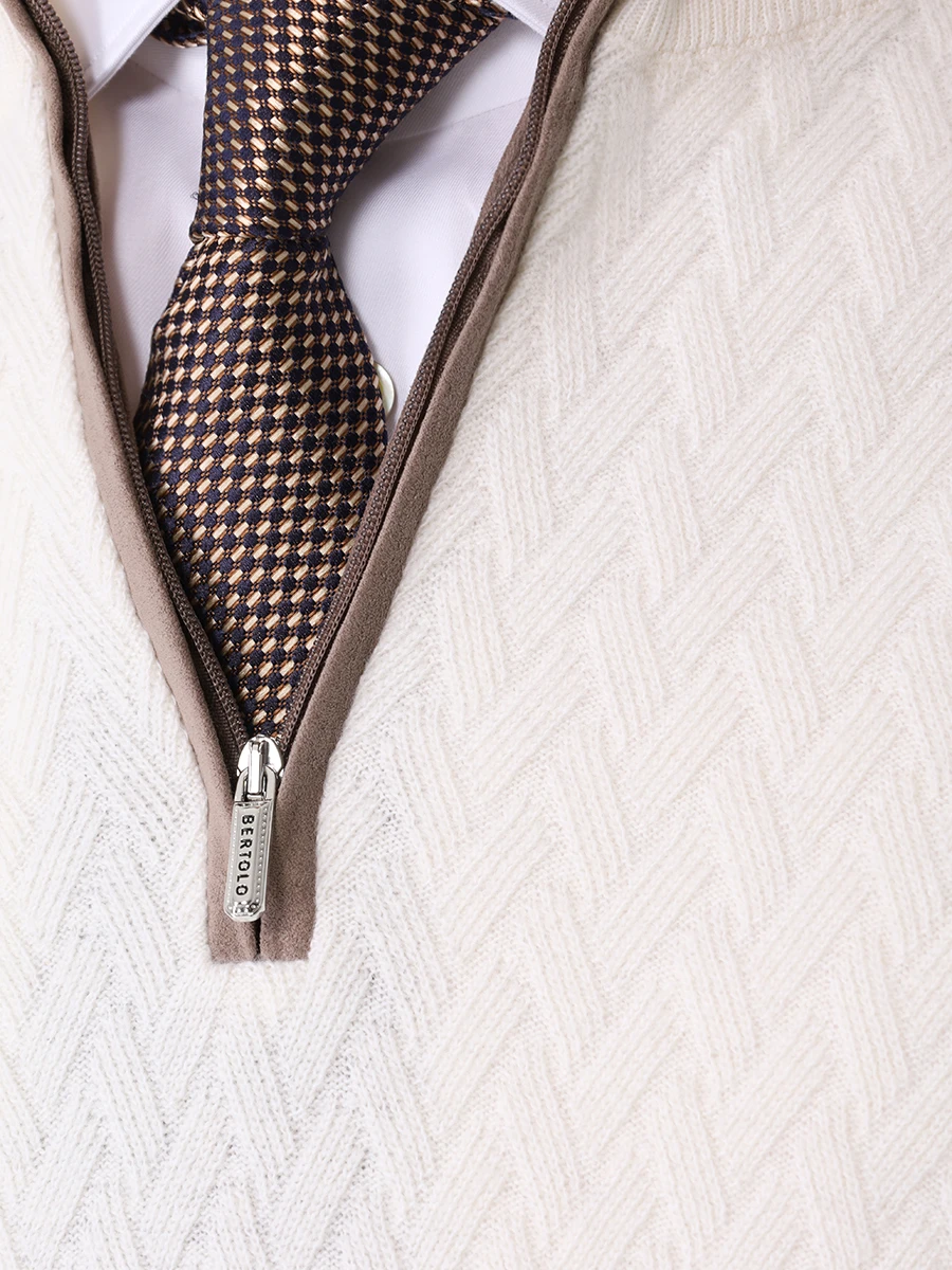 Джемпер шерстяной BERTOLO LUXURY MENSWEAR 200101/002310 0030 Кремовый  Фото 5