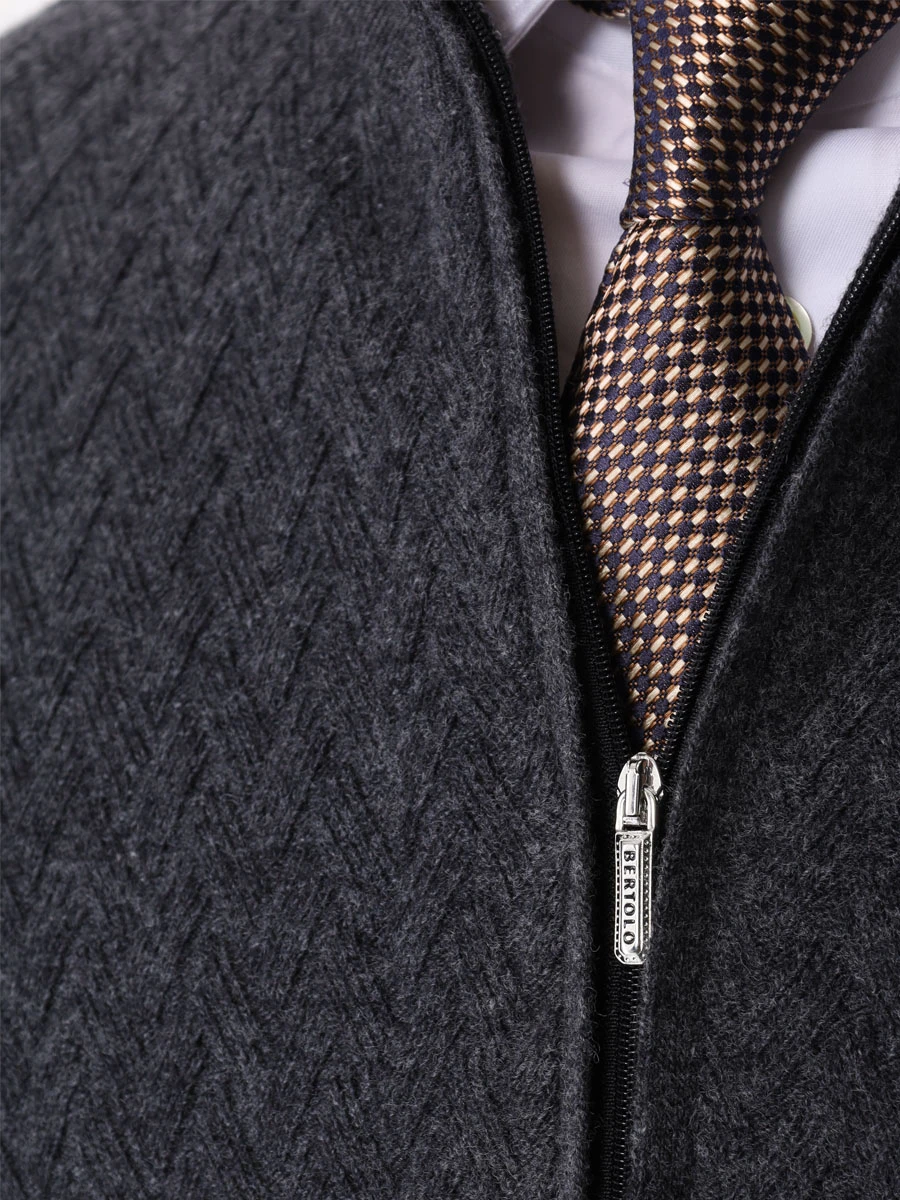 Кардиган шерстяной BERTOLO LUXURY MENSWEAR 200102/002310 0004 Темно- Серый  Фото 5