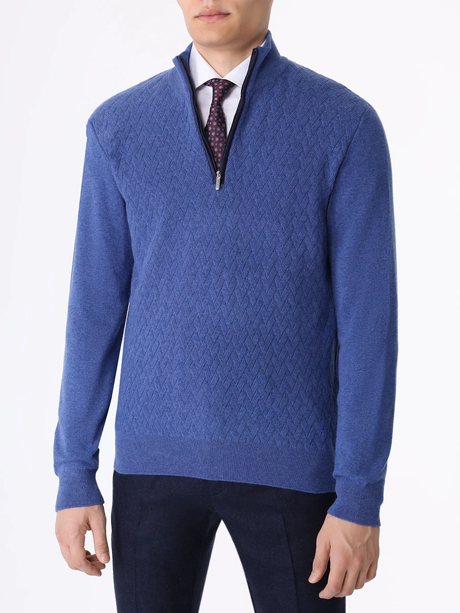 Джемпер шерстяной BERTOLO LUXURY MENSWEAR 200101/002310 0031 Синий  Фото 4