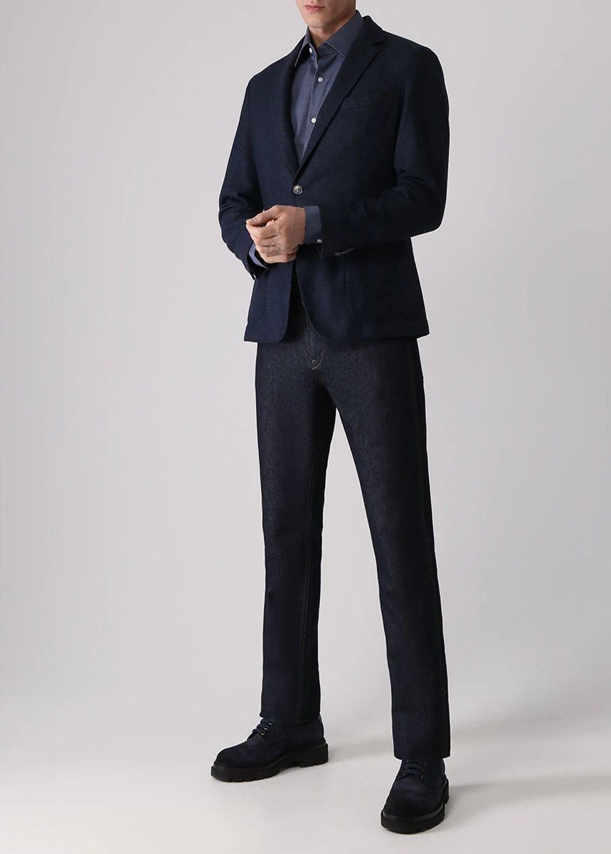 Рубашка Slim Fit шерстяная BOSS 50478711/439 Голубой  Фото 2