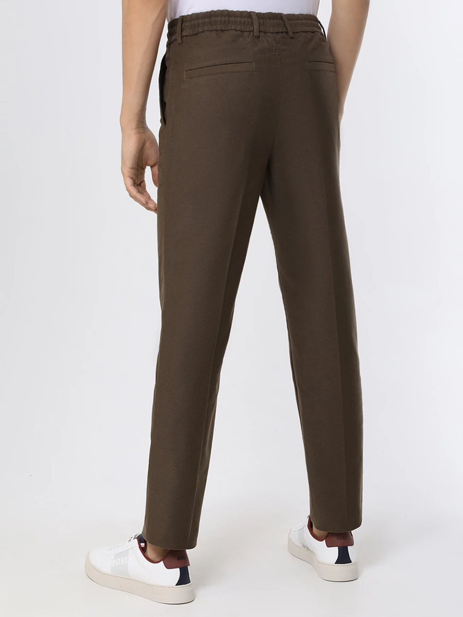 Брюки из хлопка и модала BOSS 50499637/361 Зеленый  Фото 3