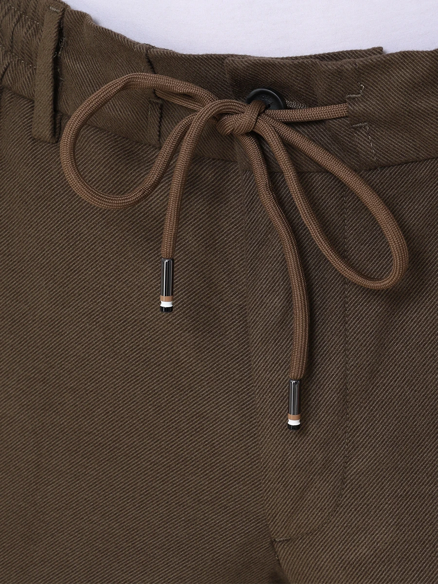 Брюки из хлопка и модала BOSS 50499637/361 Зеленый  Фото 5