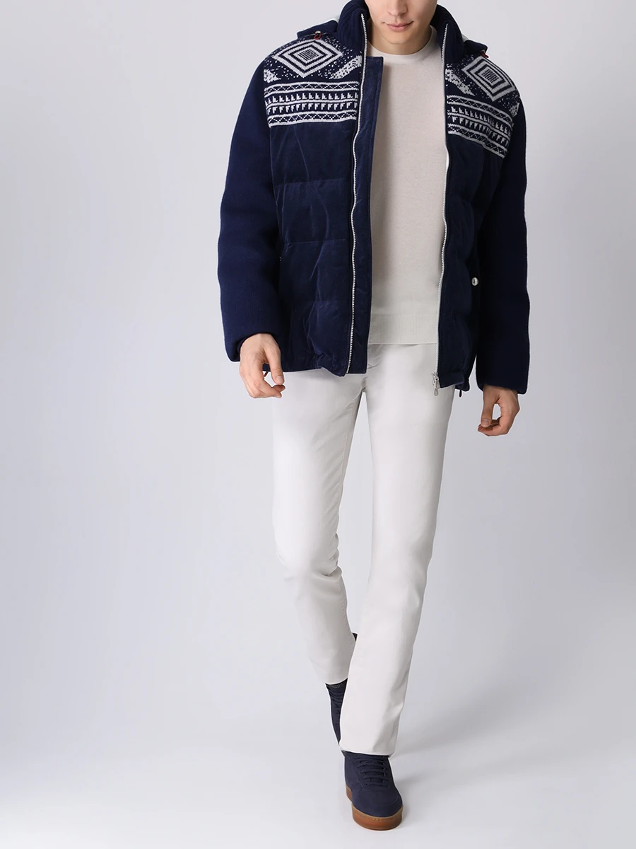 Пуховик стеганый BRUNELLO CUCINELLI MQ4351950 CLI76 Синий  Фото 2