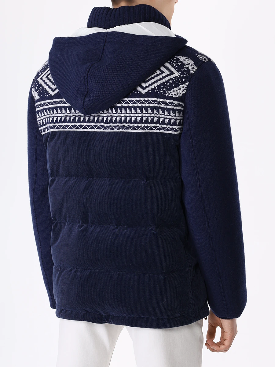 Пуховик стеганый BRUNELLO CUCINELLI MQ4351950 CLI76 Синий  Фото 3