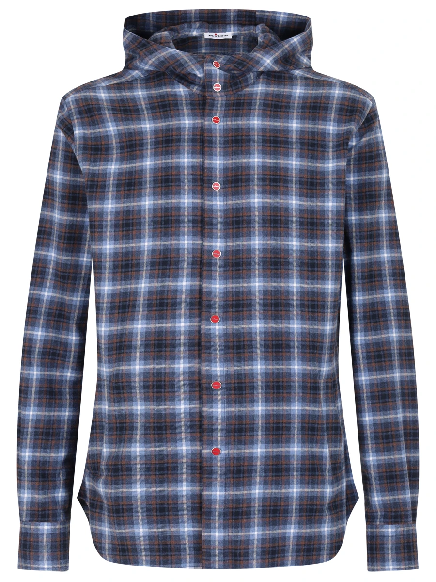 Рубашка Slim Fit хлопковая KITON UMСMARH0864602, размер 52, цвет голубой - фото 1
