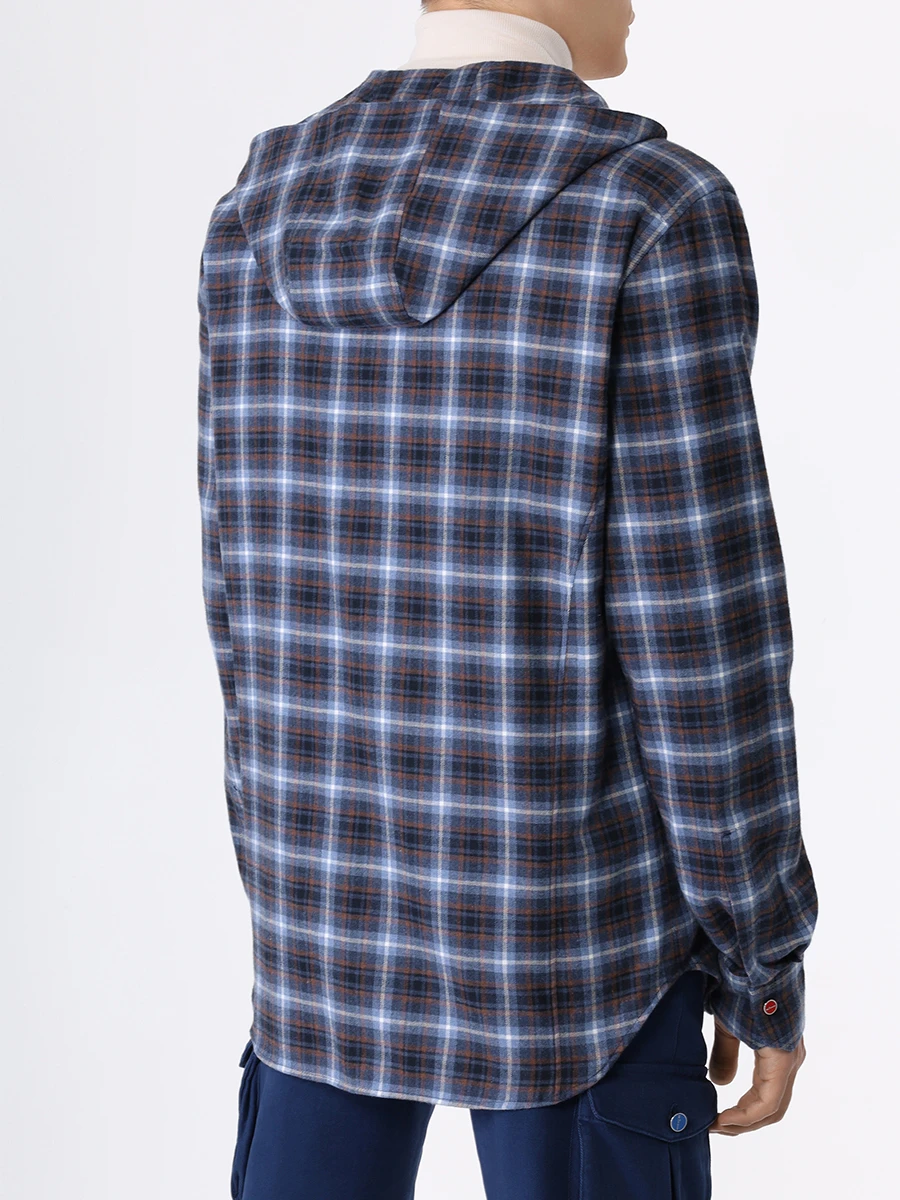 Рубашка Slim Fit хлопковая KITON UMСMARH0864602, размер 52, цвет голубой - фото 3