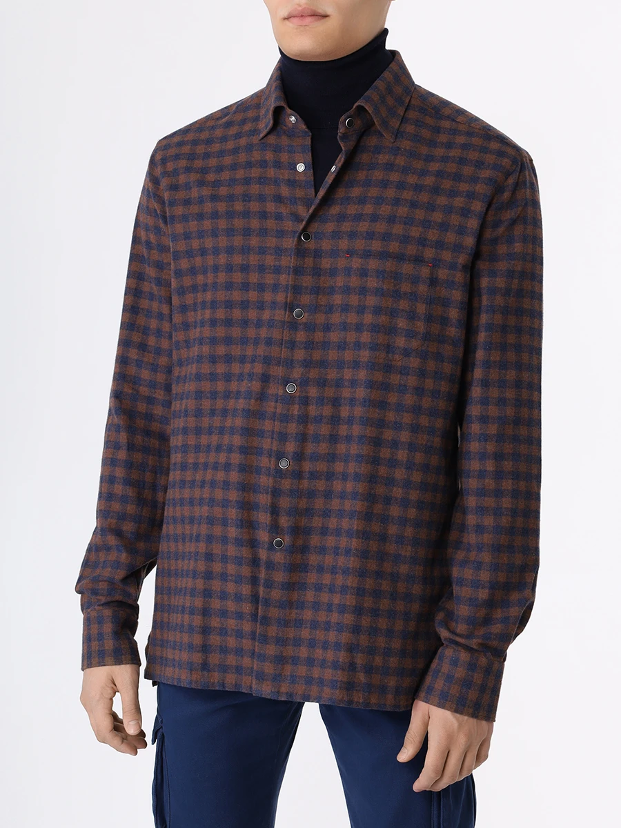 

Рубашка Slim Fit хлопковая, Коричневый, UMCNERH H0864407