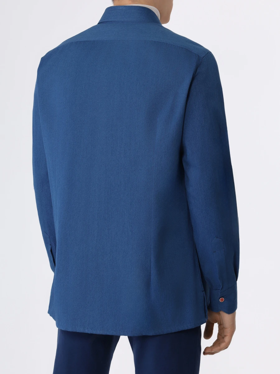 Рубашка Slim Fit хлопковая KITON UMCNERPH0862602, размер 54, цвет деним - фото 3
