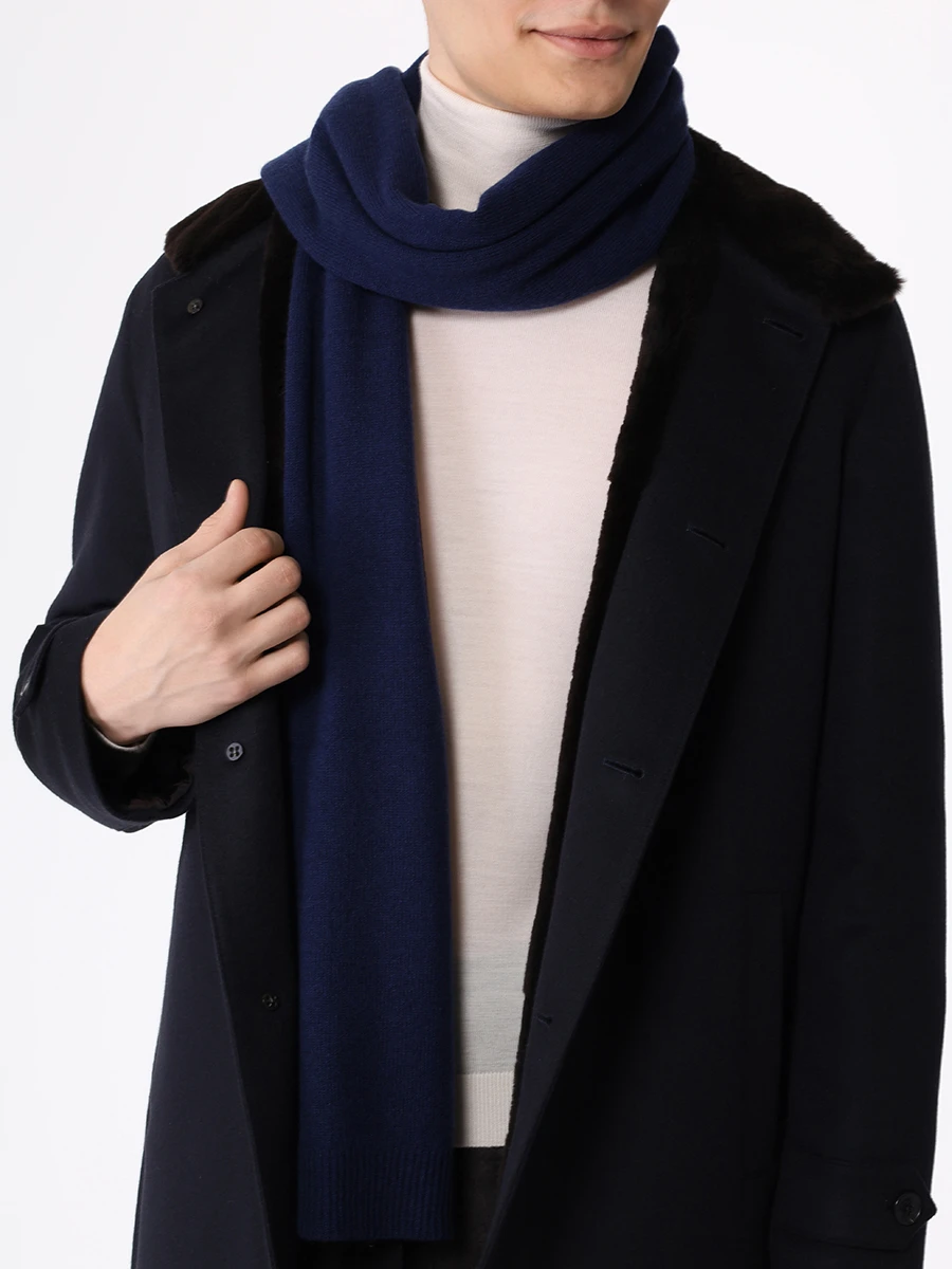 Шарф кашемировый KITON USCIACXC10760200D Синий  Фото 2