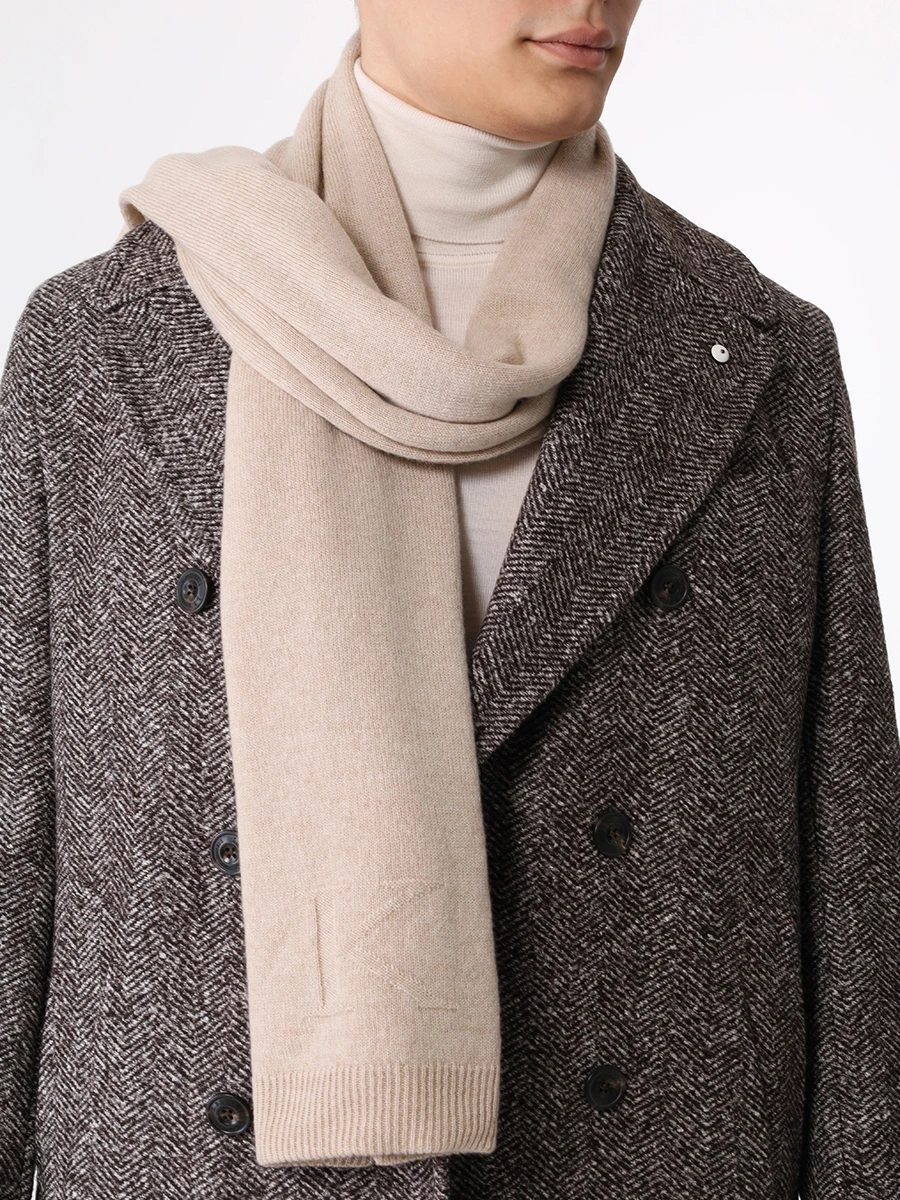 Шарф кашемировый KITON USCIACXC10760300A Бежевый  Фото 2