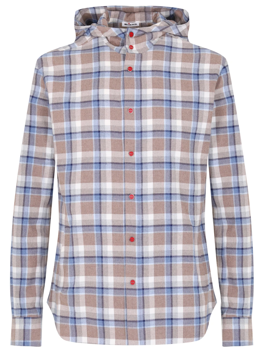 Рубашка Slim Fit хлопковая KITON UMCMAR H0865101, размер 50, цвет бежевый - фото 1