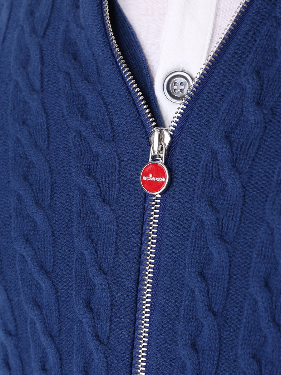 Кардиган шерстяной KITON UK1499W23 S182 Синий  Фото 5