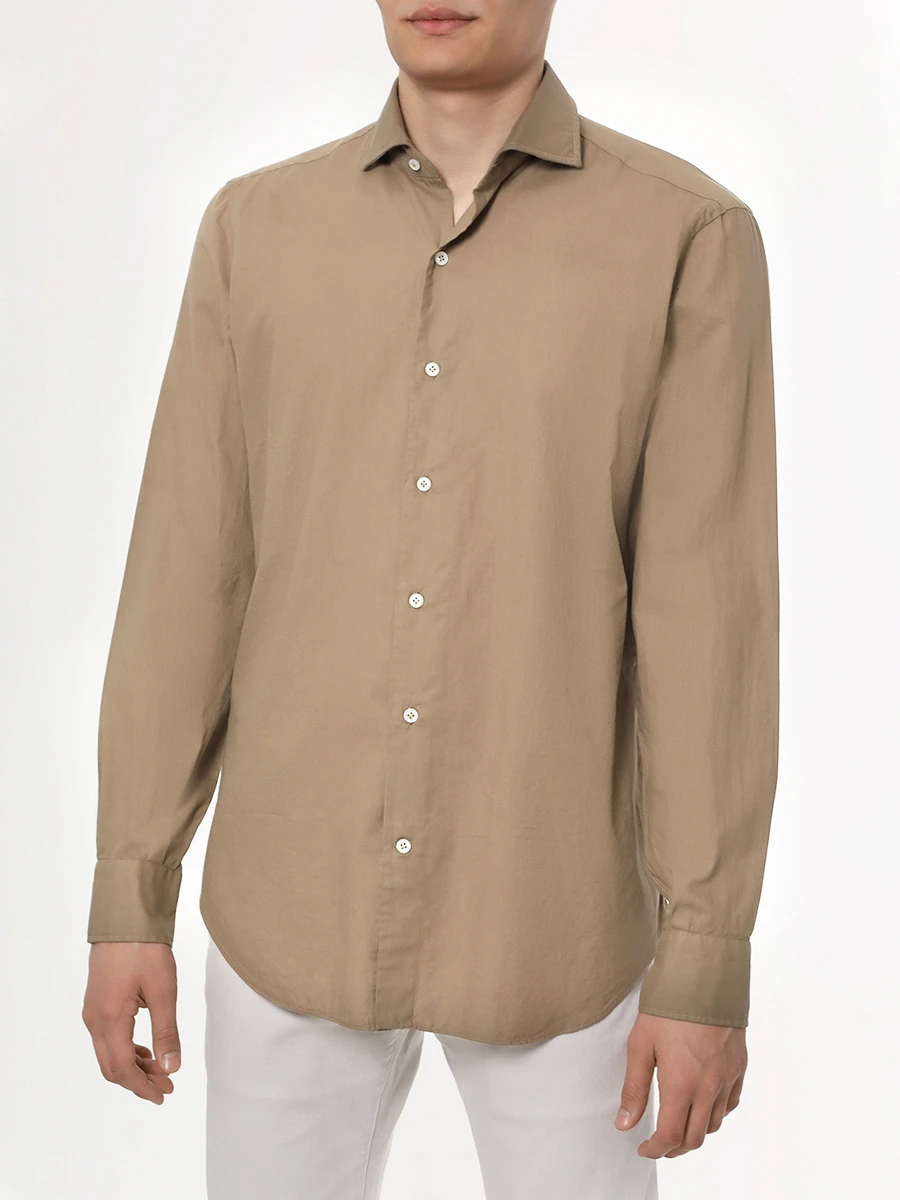 Рубашка Regular Fit хлопковая MARIA SANTANGELO 2-3104-3, размер 52, цвет коричневый - фото 4