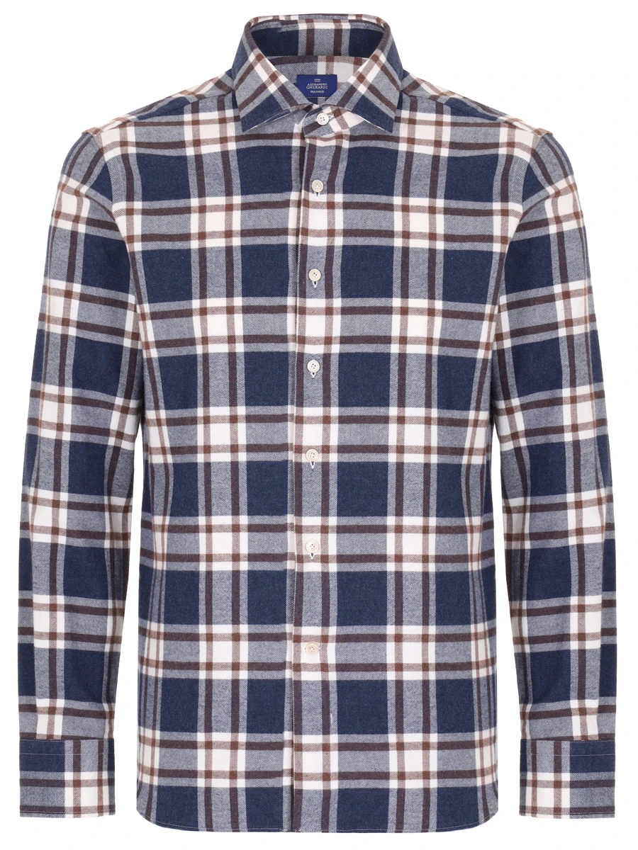 Рубашка Slim Fit хлопковая ALESSANDRO GHERARDI BR1L-2G-7T 7152 620, размер 56, цвет синий - фото 1