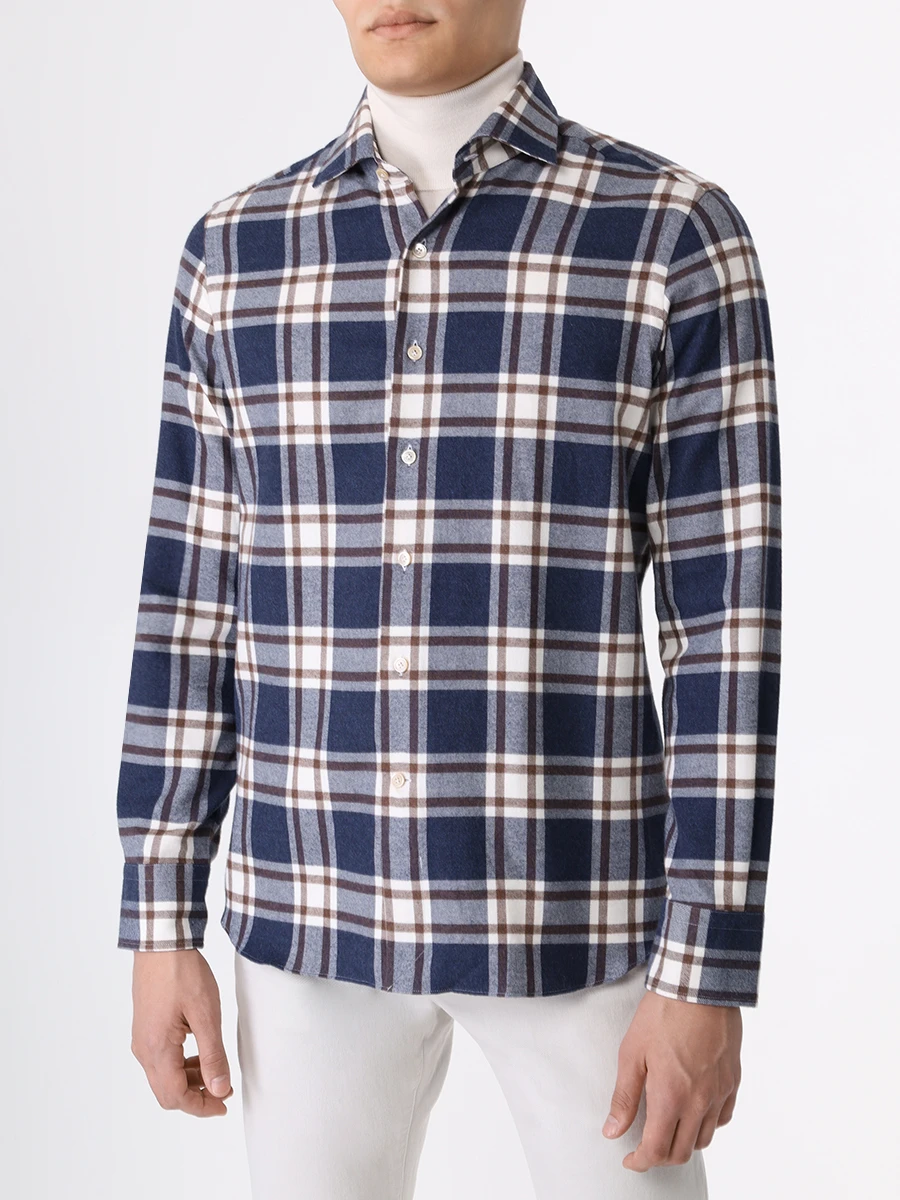 Рубашка Slim Fit хлопковая ALESSANDRO GHERARDI BR1L-2G-7T 7152 620, размер 56, цвет синий - фото 4
