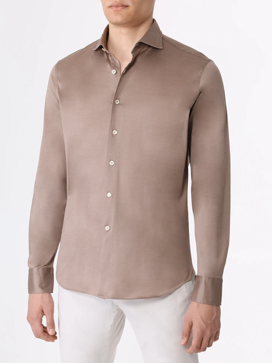 Рубашка Regular Fit хлопковая ALESSANDRO GHERARDI JERSEY 7169 820, размер 60, цвет коричневый - фото 4
