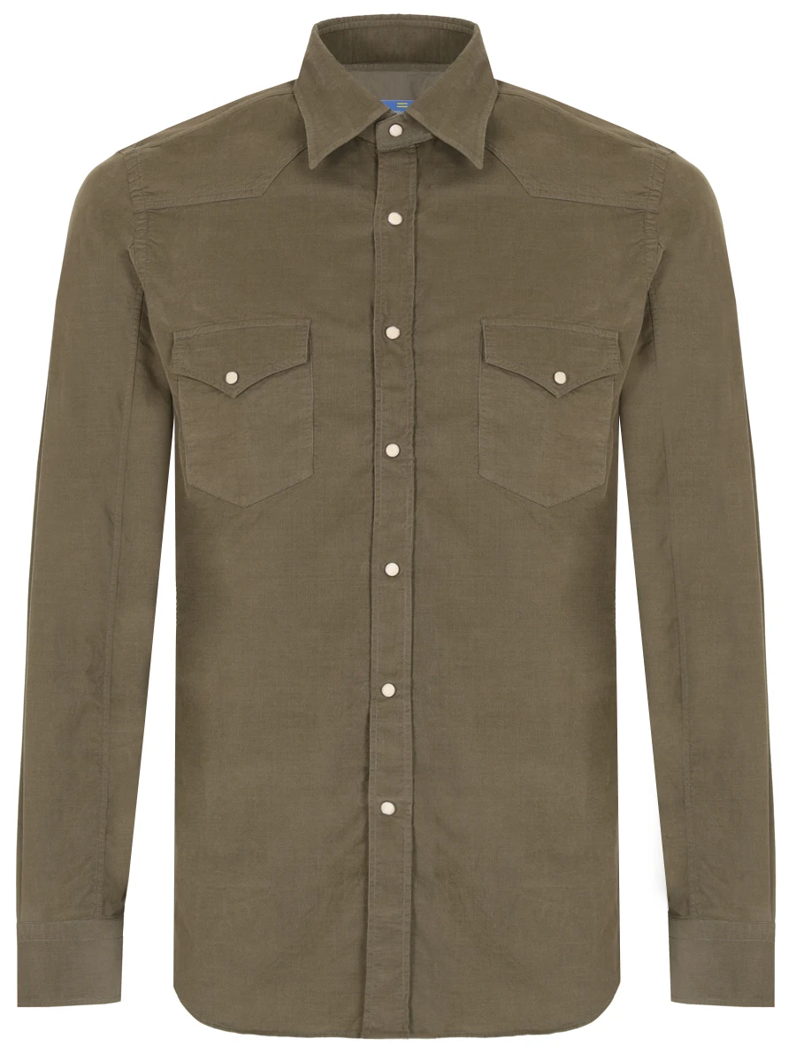 Рубашка Regular Fit хлопковая ALESSANDRO GHERARDI NEW-TEXANA C7106 720, размер 48, цвет зеленый - фото 1