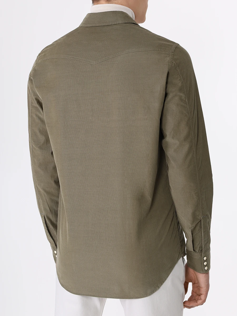 Рубашка Regular Fit хлопковая ALESSANDRO GHERARDI NEW-TEXANA C7106 720, размер 48, цвет зеленый - фото 3