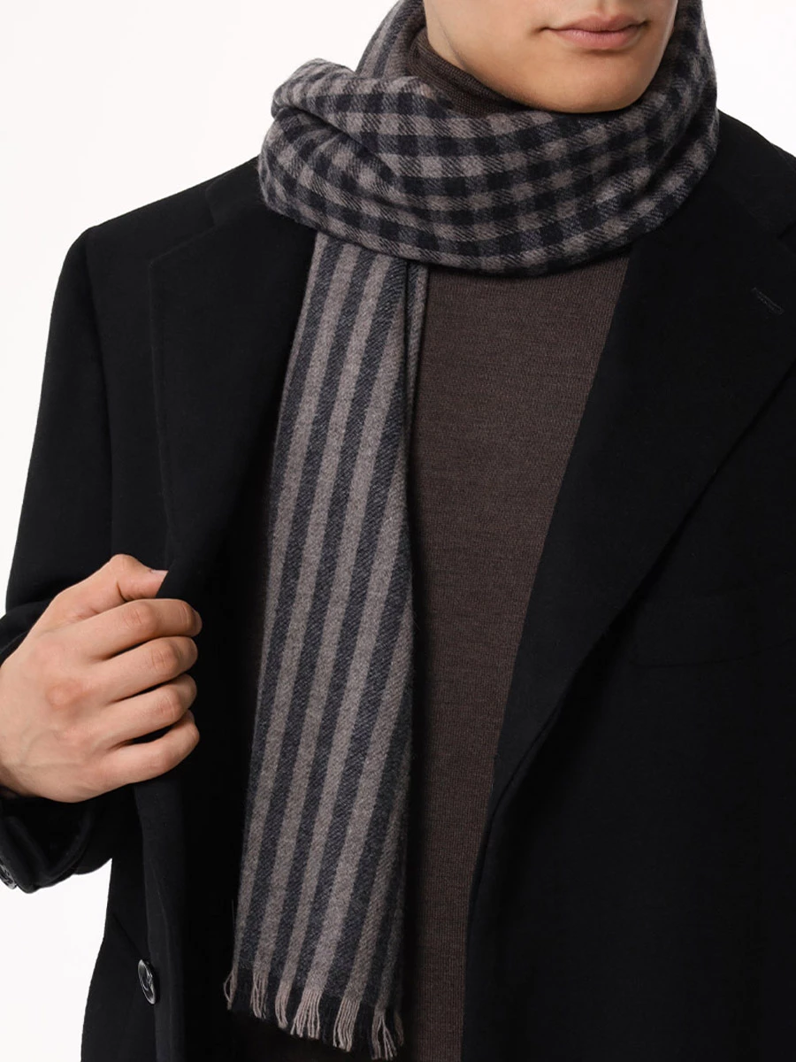 Шарф кашемировый CESARE GATTI 832/702/1 Клетка  Фото 2