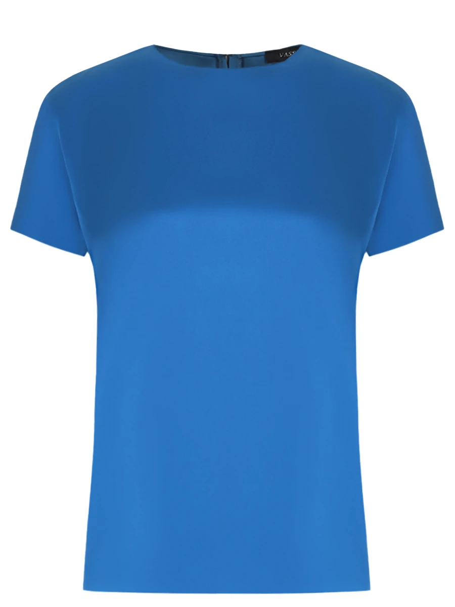 Блуза атласная VASSA&CO V246582-2013C68 (170), размер 38, цвет синий V246582-2013C68 (170) - фото 1