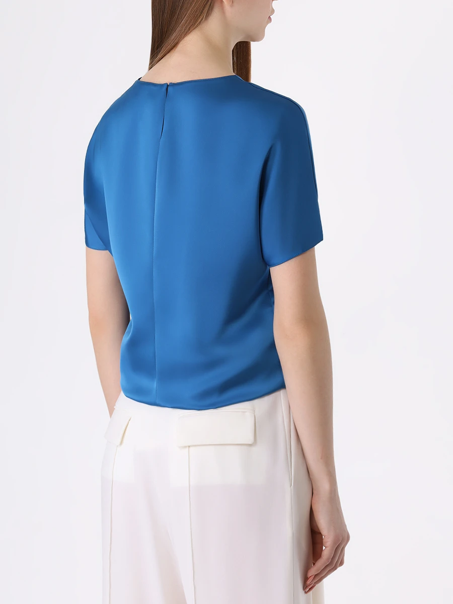Блуза атласная VASSA&CO V246582-2013C68 (170), размер 38, цвет синий V246582-2013C68 (170) - фото 3