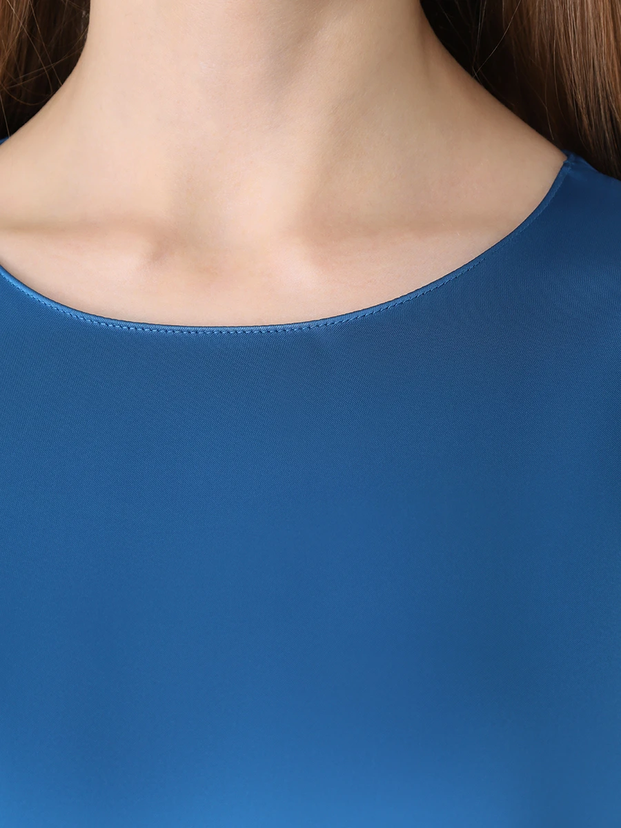 Блуза атласная VASSA&CO V246582-2013C68 (170), размер 38, цвет синий V246582-2013C68 (170) - фото 5
