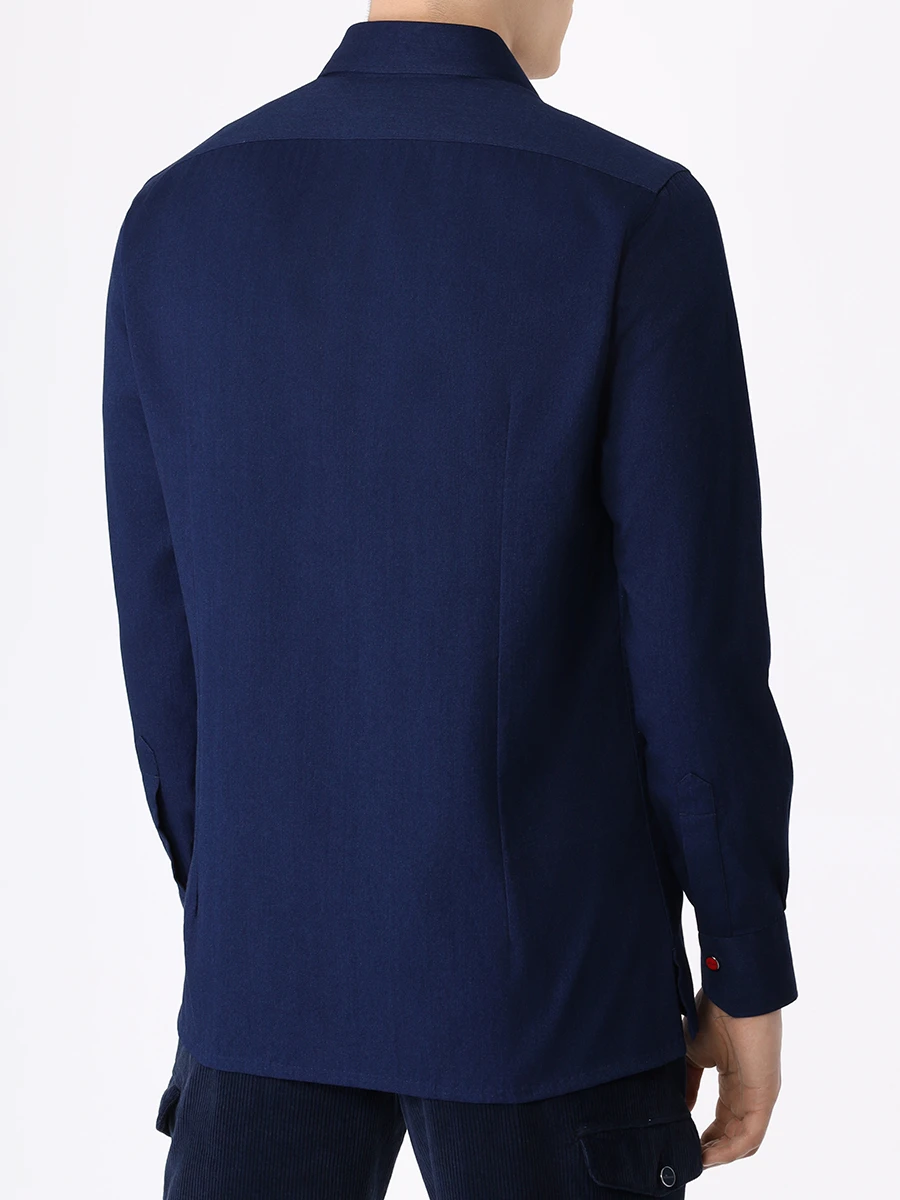 Рубашка Slim Fit хлопковая KITON UMCNERPH0862601000 Темно, размер 48, цвет синий - фото 3