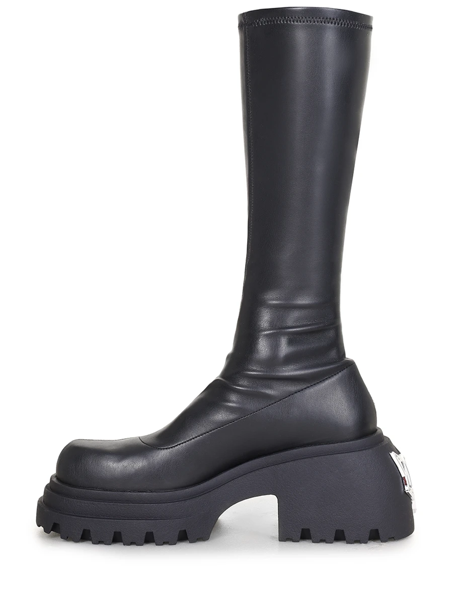 

Сапоги из экокожи, Черный, SCAR BLACK STRETCH BOOTS